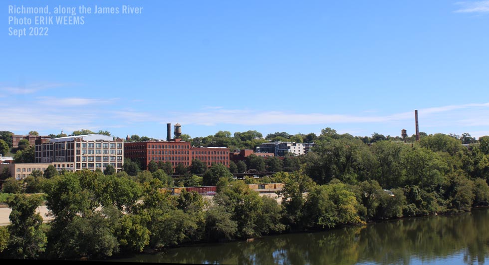 Buildings along James River at Richmond Virginia